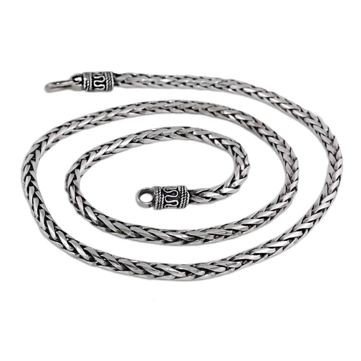 Collana uomo thai squadrata intrecciata in argento 925 4mm – 005PN - immagine 2