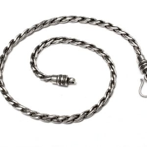 Collana uomo etnica a maglia intrecciata in argento 925 – 007PN